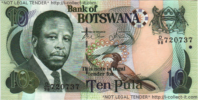 Botswana pula... : View Banknote - Botswana 10 Pula 2007