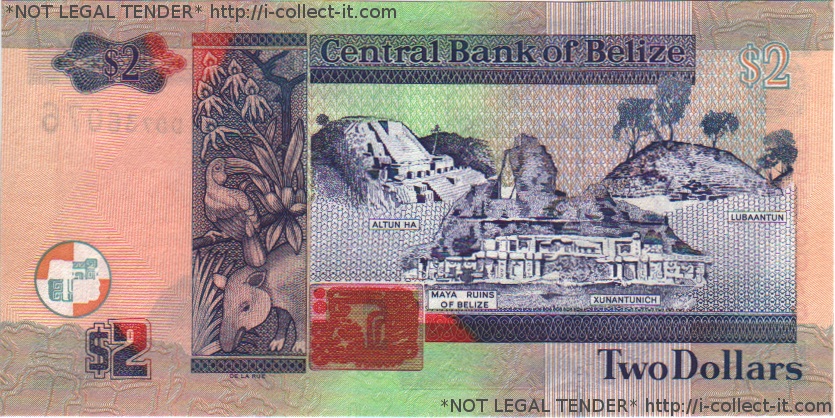 Belize dollar... : View Banknote - Belize 2 Dollar 2005