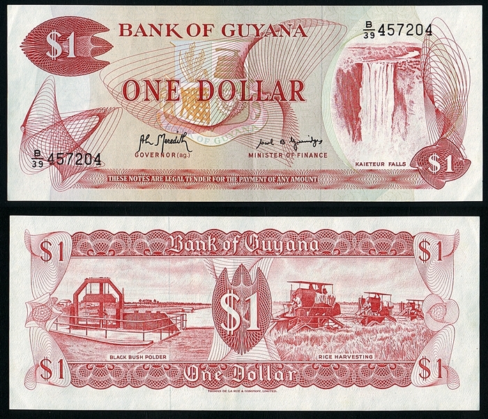 Guyanese dollarGuyana N.D. 1 Dollar - with 'GOVERNOR (ag ...