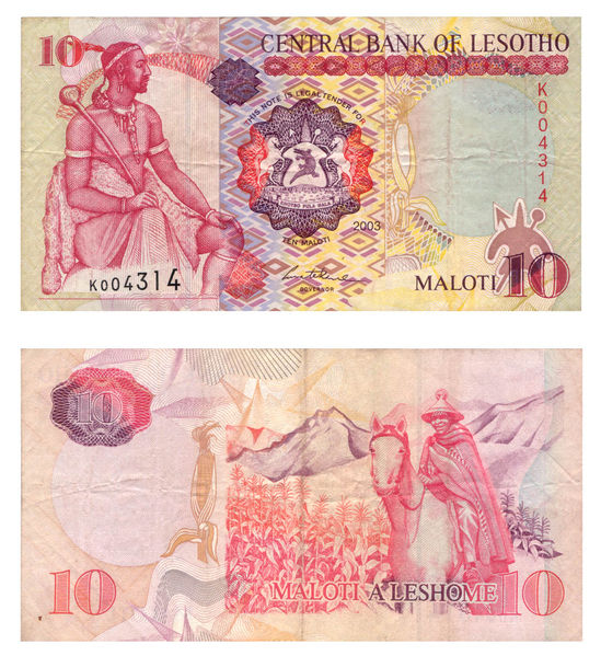 Lesotho lotiEine 10 Maloti Banknote