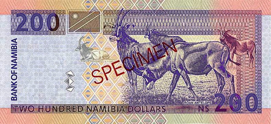 Namibian dollarNamibia 200 dollars 1996 reverse