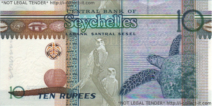 Seychelles rupee... View Banknote - Seychelles 10 Rupee 1998