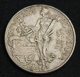 Panamanian balboaPanamanian Balboa Silver coin, 1934.