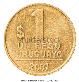 Uruguayan pesoone Uruguayan peso coin - stock photo