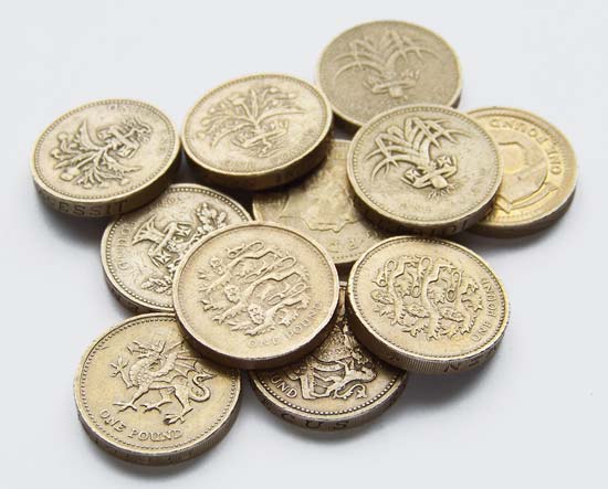 Pound sterlingPound sterling coins.