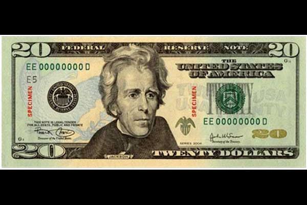 United States dollarImage of United States twenty dollar bill